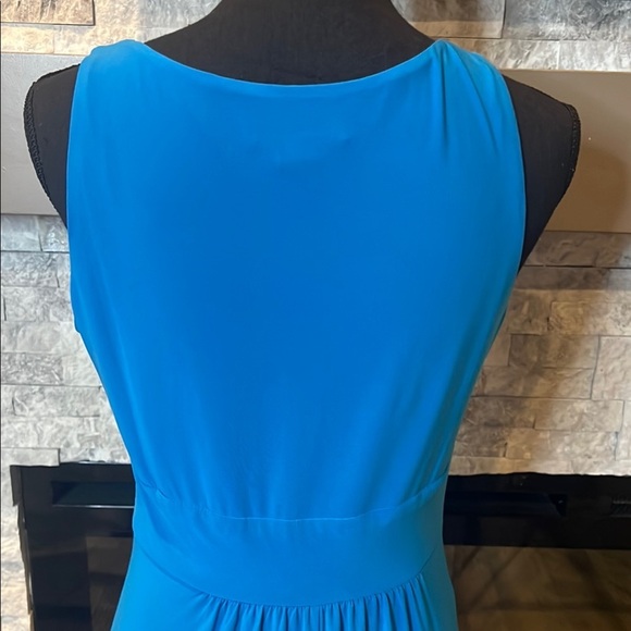 Ralph Lauren Blue Sleeveless V-Neck Prom Maxi Dress - Picture 8 of 11